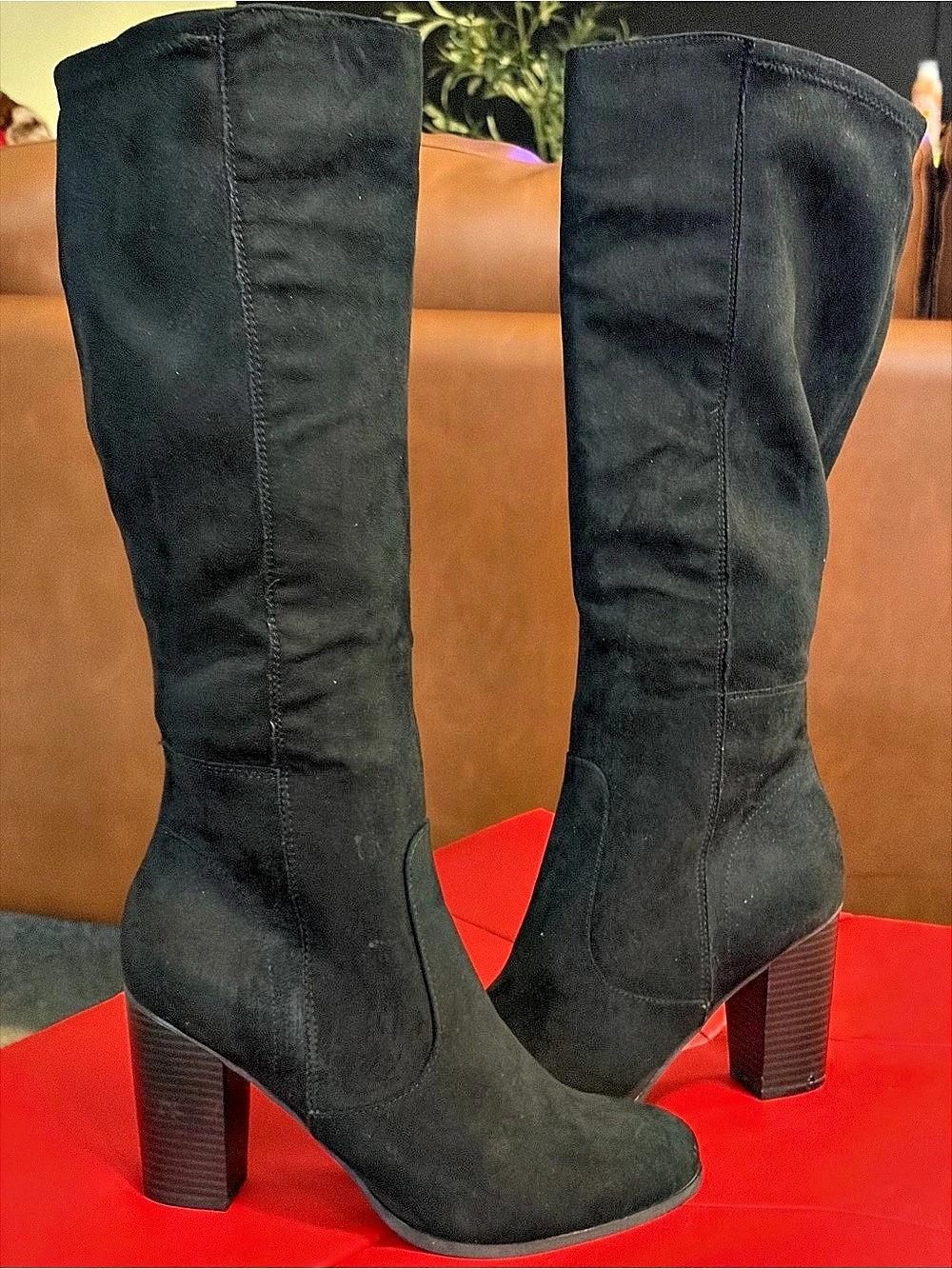 Style & Co 10011011200 Black Heeled Boots Size 10 Like New